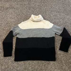 The Limited Angora Lambswool Blend Striped Turtleneck Sweater Size Large